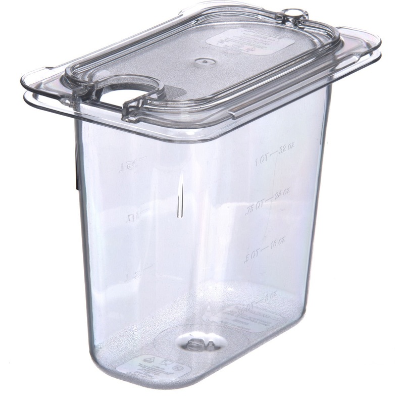 Carlisle 3068807 StorPlus Polycarbonate Food Pan 6" Deep - 1/9 Size - Clear