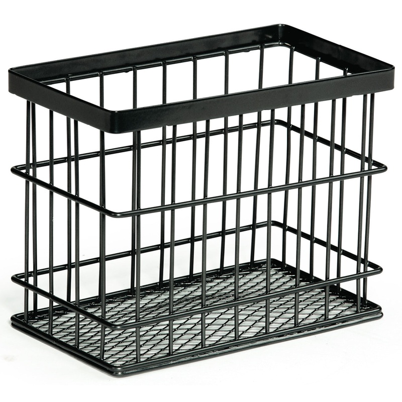 GET WB-745-MG Urban Renewal Metal Rectangular Wire Basket 7" x 4-1/4" x 5-1/2" - Gray - 6/Case