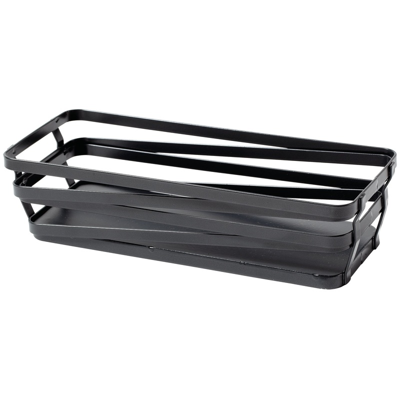 GET WB-942-MG Cyclone Rectangular Metal Wire Food Serving Basket 9" x 4" x 2-1/4"H - Gray - 12/Case