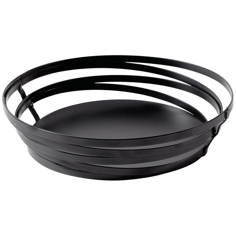 GET WB-992-MG Cyclone Round Metal Wire Food Serving Basket 9" x 2-1/4"H - Gray - 12/Case