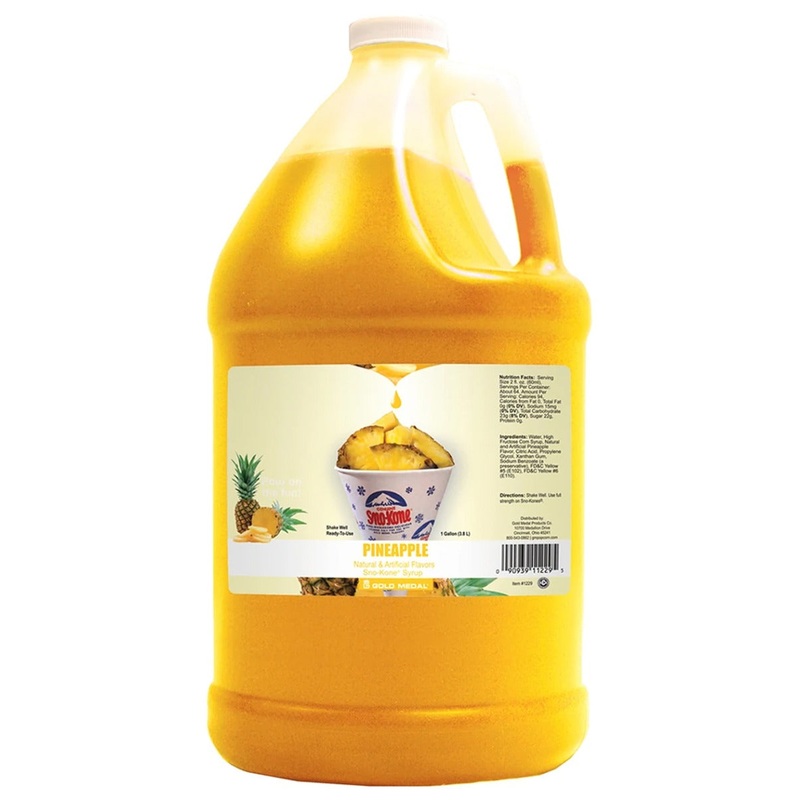 Gold Medal 1229 Ready-To-Use Sno-Treat Flavors Sno-Kone Syrup 1 gal. - Pineapple