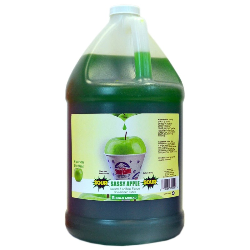Gold Medal 1255 Ready-To-Use Sno-Treat Flavors Sno-Kone Syrup 1 gal. - Sassy Sour Apple