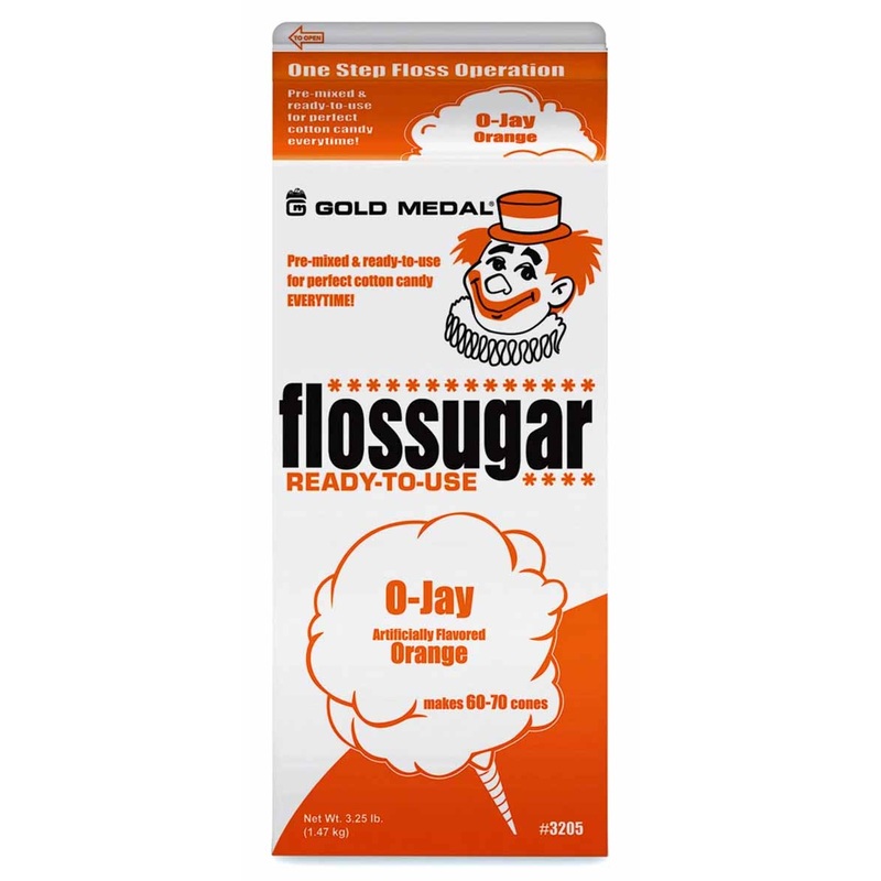 Gold Medal 3205 Flossugar Cotton Candy Floss Sugar 1/2 gal. - O-Jay (Orange)