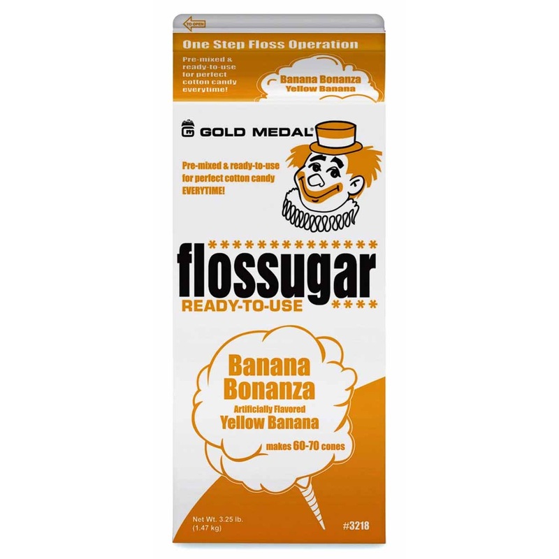 Gold Medal 3218 Flossugar Cotton Candy Floss Sugar 1/2 gal. - Banana Bonanza (Banana)