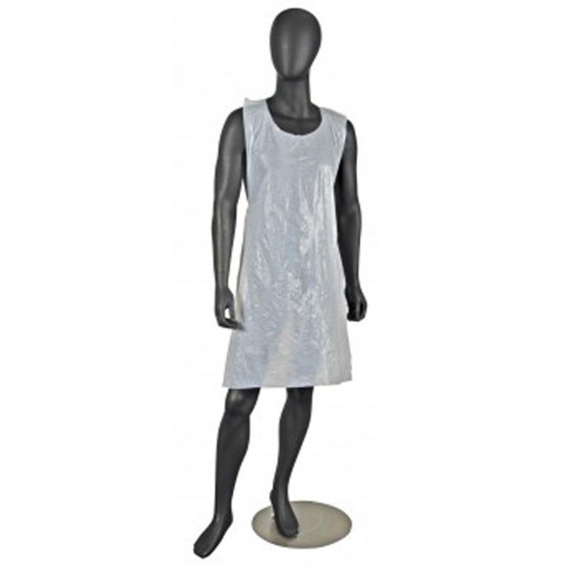 San Jamar 8706 Disposable Bib Apron 24" x 46" - White - 100/Box