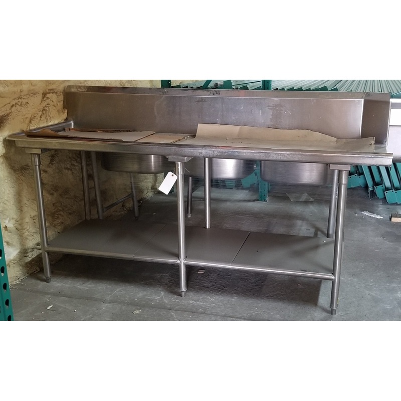 Used Restaurant Equipment - Advance Tabco DTS-S70-36L Stainless Steel Straight Soil Dishtable 82" x 24" x 46"H - Left-to-Right