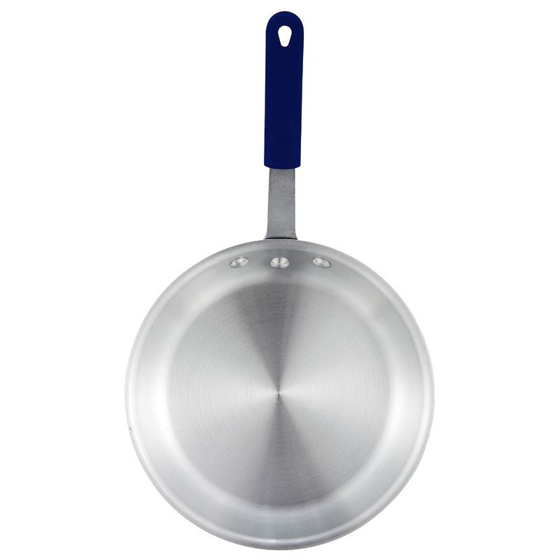 Winco AFP-7A-H Gladiator Aluminum Fry Pan with Blue Silicon Riveted Handle 7"