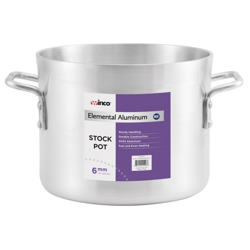 Winco ALHP-100 Elemental Aluminum Extra-Heavyweight Stock Pot 100 qt.