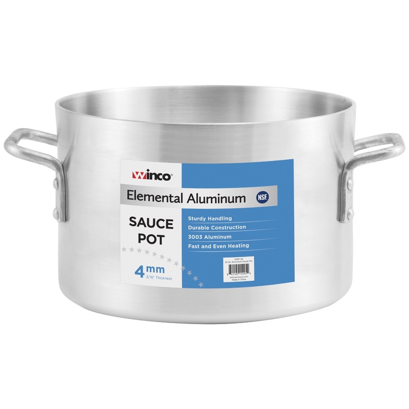Winco ASSP-08 Elemental Aluminum Heavyweight Sauce Pot 8 qt.