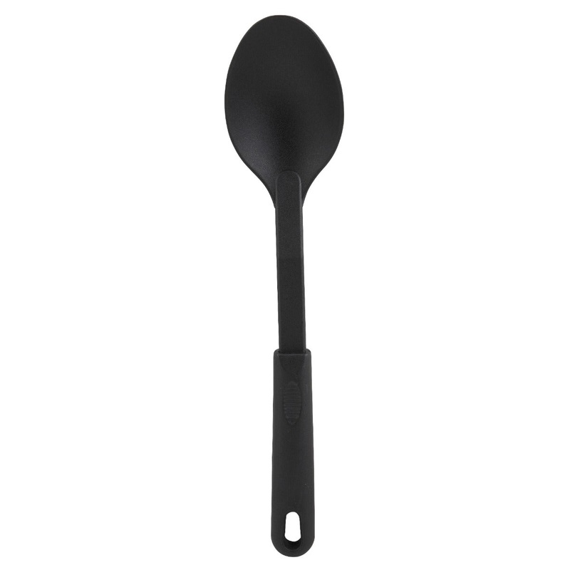 Winco NC-SS1 Black Heat-Resistant Nylon Solid Serving Spoon 12"