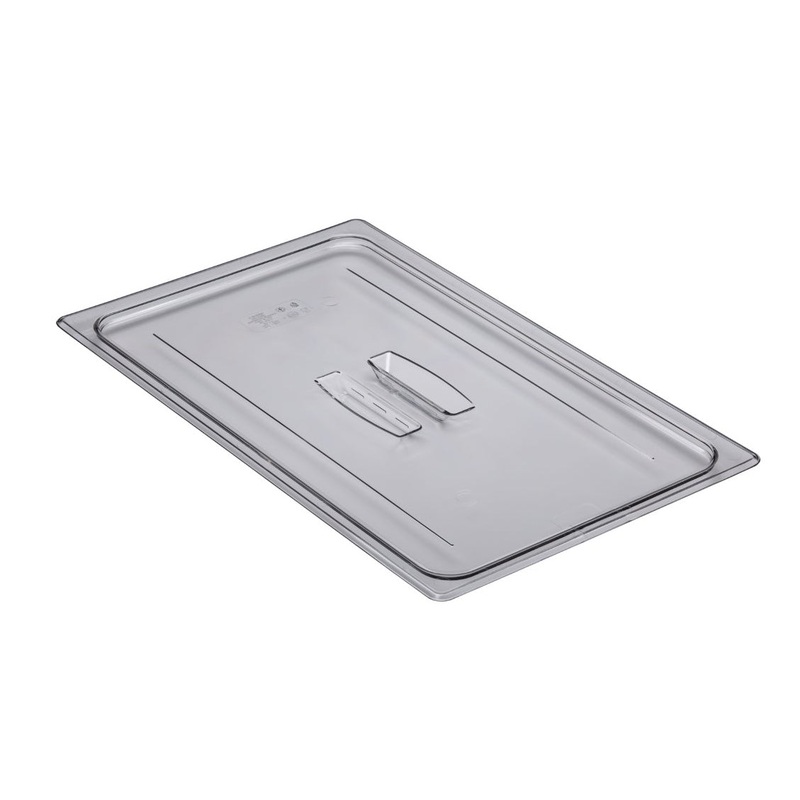 Cambro 10CWCH135 Camwear Polycarbonate Food Pan Cover with Handle - (1/1) Full Size - Clear