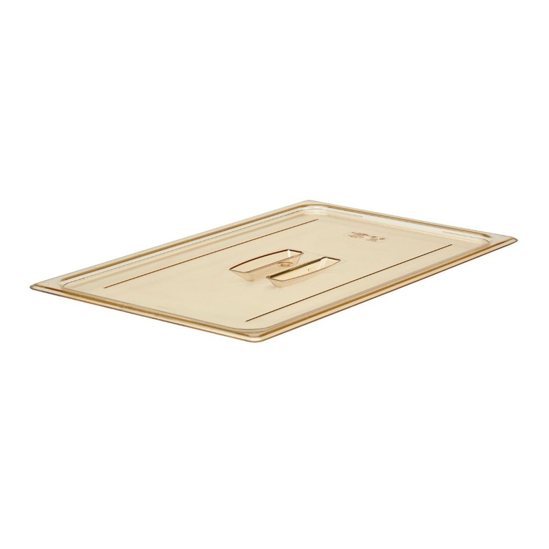 Cambro 10HPCH150 H-Pan Plastic Hot Food Pan Cover - (1/1) Full Size - Amber