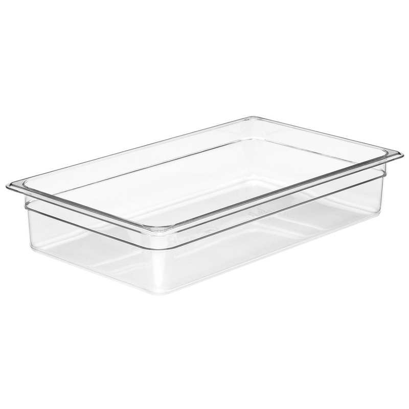 Cambro 14CW135 Camwear Polycarbonate Food Pan - (1/1) Full Size, 4" Deep - Clear