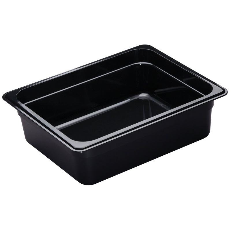 Cambro 24CW110 Camwear Polycarbonate Food Pan 4" Deep - 1/2 Size - Black
