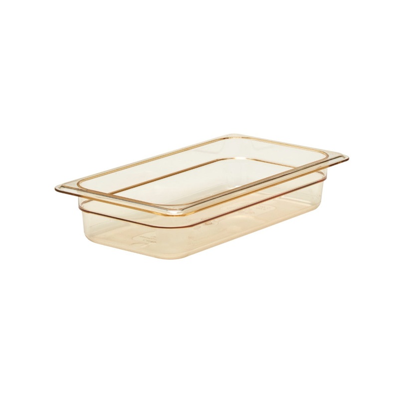 Cambro 32HP150 H-Pan Plastic High Heat Food Pan - 1/3 Size, 2-1/2" Deep - Amber