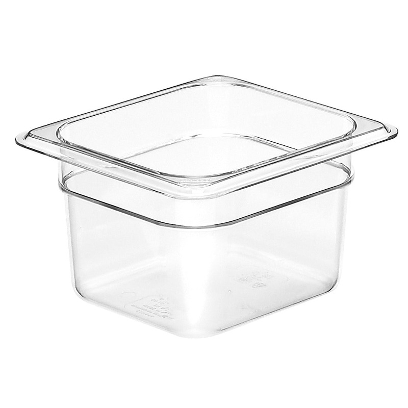 Cambro 64CW135 Camwear Polycarbonate Food Pan - 1/6 Size, 4" Deep - Clear