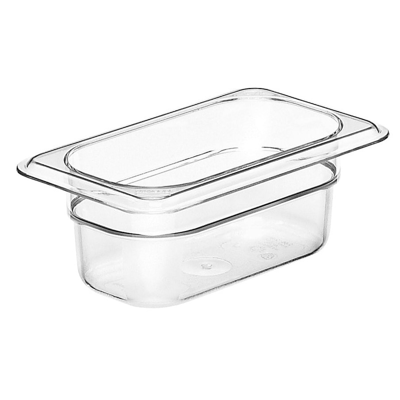 Cambro 92CW135 Camwear Polycarbonate Food Pan - 1/9 Size, 2-1/2" Deep - Clear