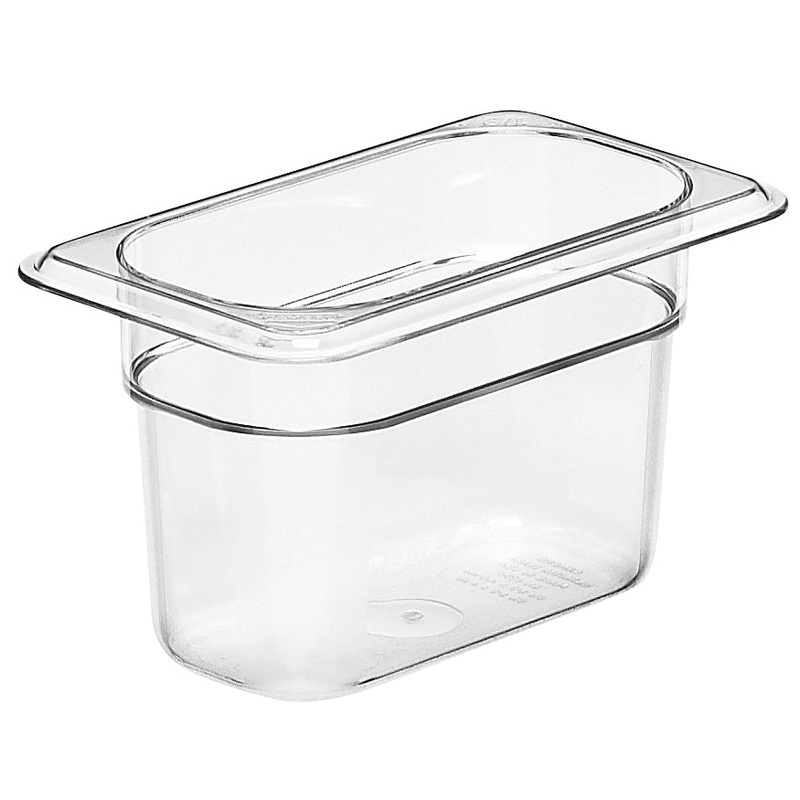 Cambro 94CW135 Camwear Polycarbonate Food Pan - 1/9 Size, 4" Deep - Clear