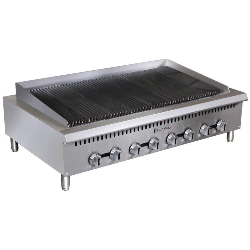 Culitek CULCTC48NG SS-Series Heavy Duty Countertop Radiant Natural Gas Charbroiler w/ 8 Burners 48" - 160,000 BTU