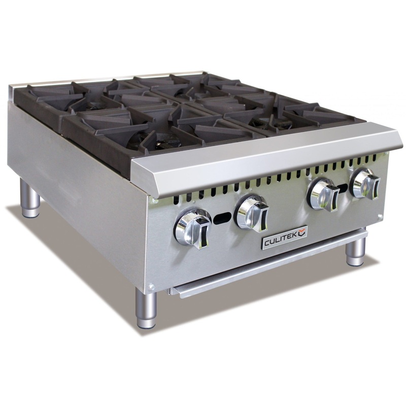 Culitek CULCTH24NG SS-Series Countertop Natural Gas Hotplate w/ 4 Burners 24" - 100,000 BTU