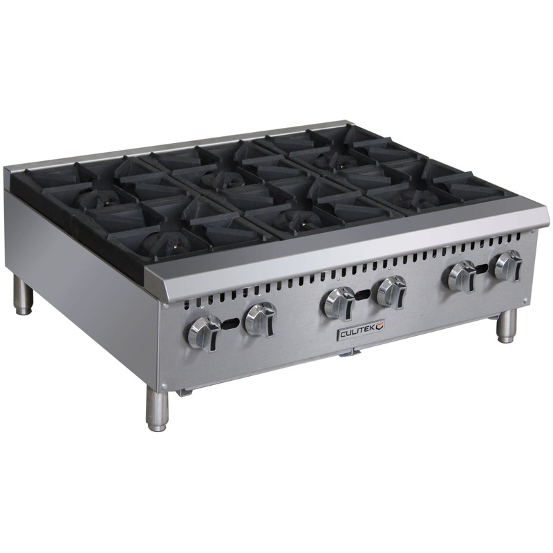 Culitek CULCTH36NG SS-Series Countertop Natural Gas Hotplate w/ 6 Burners 36" - 150,000 BTU