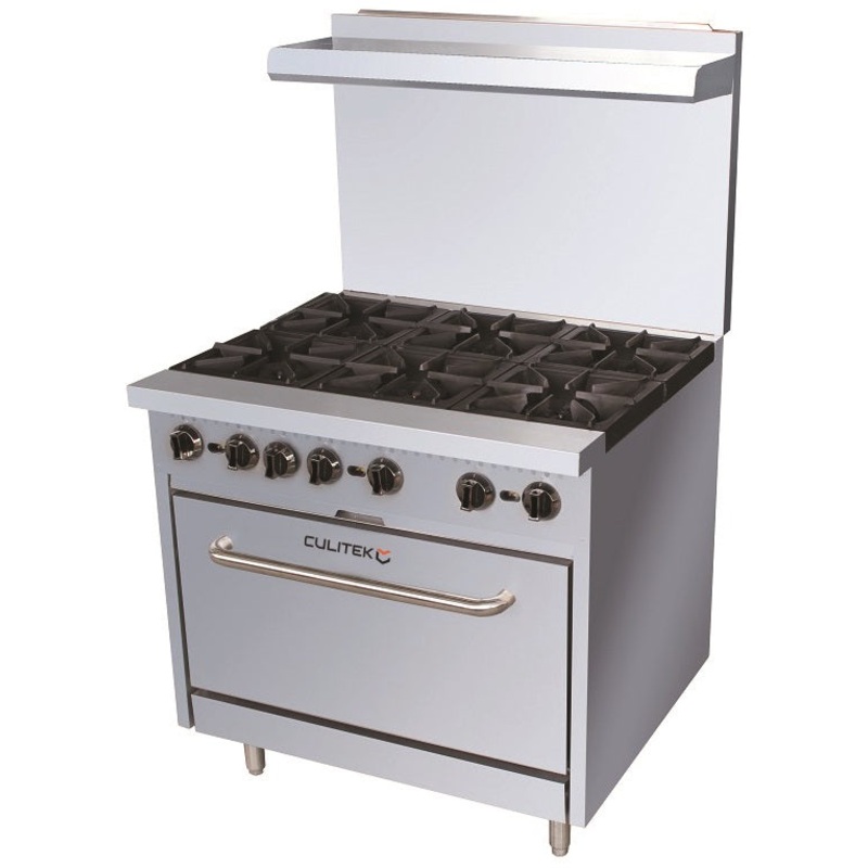 Culitek CULGR36NG SS-Series Natural Gas Range with 6 Burners and Standard Oven 36" - 210,000 BTU