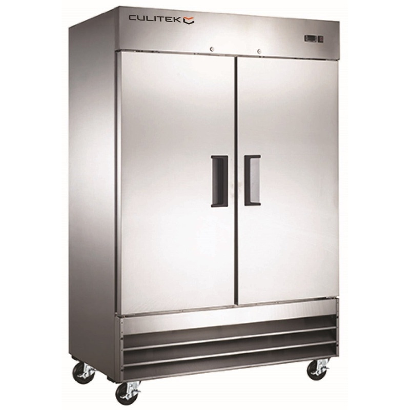 Culitek MRFZ-2D SS-Series 2-Section 2 Solid Swing Door Freezer 54" - 48 cu. ft. - 115v