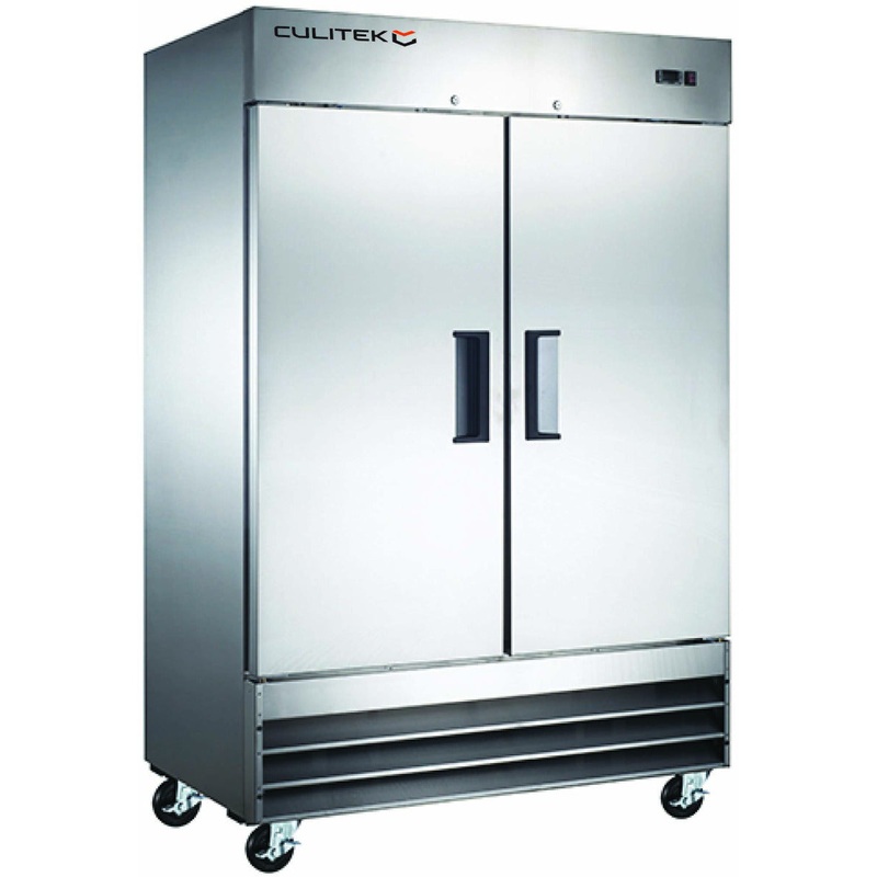Culitek MRRF-2D SS-Series 2-Section 2 Solid Swing Door Reach-In Refrigerator 54" - 48 cu. ft. - 115v