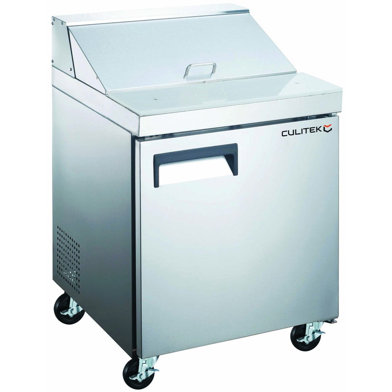 Culitek MRSL-1D SS-Series 1-Section 1 Solid Door Refrigerated Salad/Sandwich Prep Table 27" - 6 cu. ft. - 115v