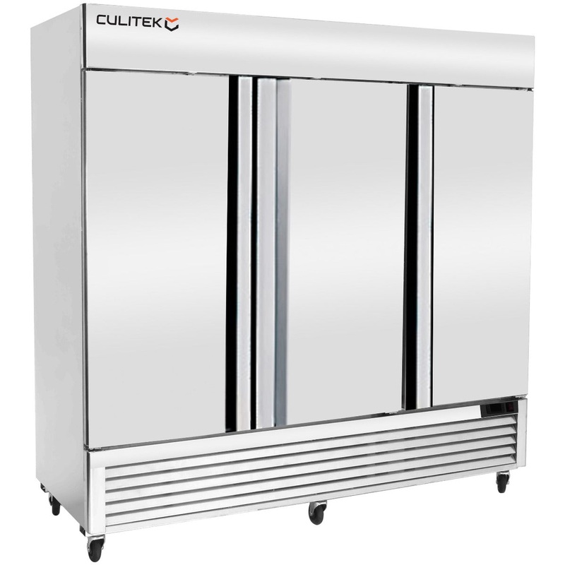 Culitek R3SS HD-Series 3-Section 3 Solid Swing Door Reach-In Refrigerator 81" - 68 cu. ft. - 115v