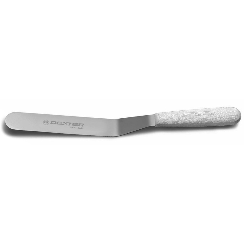 Dexter-Russell S284-6 Sani-Safe Offset Baker's Icing Spatula SS with White Poly Handle 6"