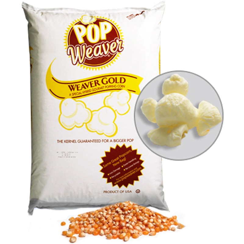 Gold Medal 2040WG Weaver Gold Hybrid Gourmet Butterfly Popcorn Kernels - 50 lb. Bag
