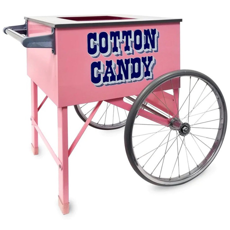 Gold Medal 3149 Cotton Candy Pinkie Floss Cart with Word Graphics 20"L x 20"W x 38"H