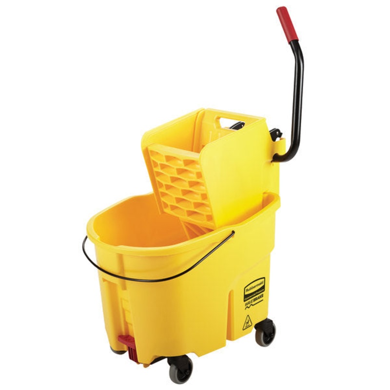 Rubbermaid 2031764 WaveBrake Mop Bucket Combo with Casters 35 qt. - Yellow