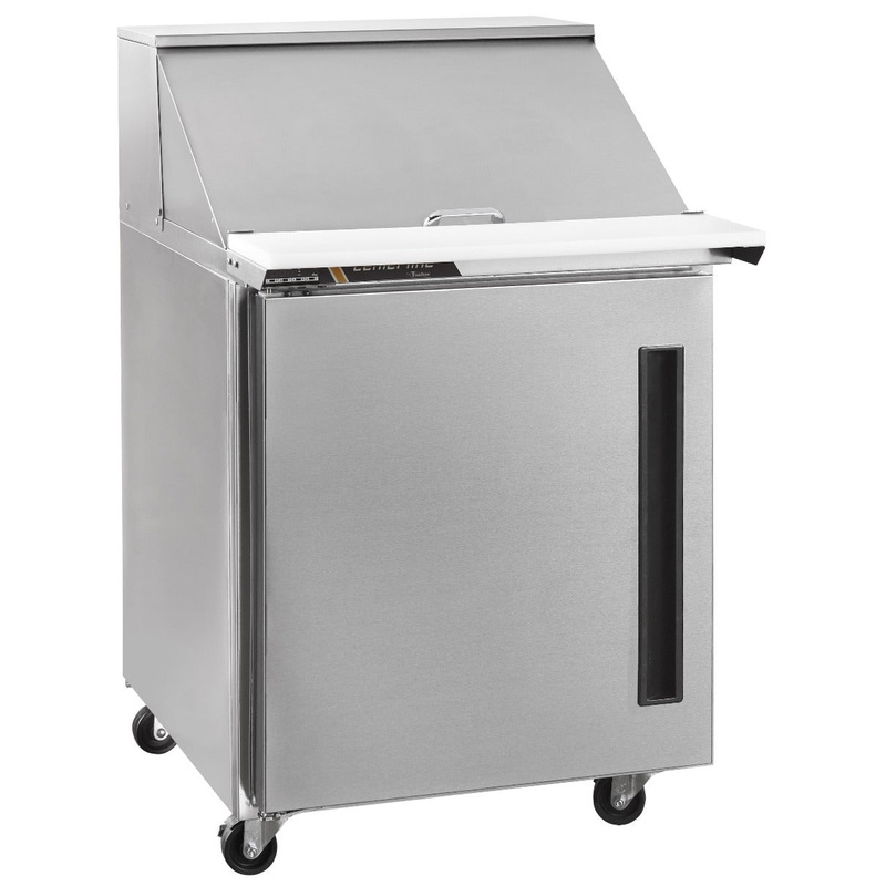 Traulsen Centerline CLPT-2708-SD-L 1-Section Left Hinged 1 Solid Door Compact Refrigerated Sandwich/Salad Prep Table with Roll-Top Lid 27" - Holds 8 (1/6) 4" deep pans (included) - 115v