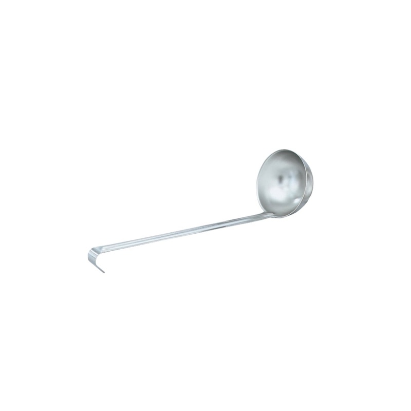 Vollrath 46818 Stainless Steel Ladle with 12-1/2" Grooved Hooked Handle 8 oz.