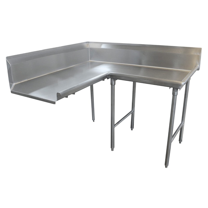 Advance Tabco DTC-K30-108R Spec-Line Stainless Steel Korner L-Shape Clean Dishtable 107" - Right-to-Left