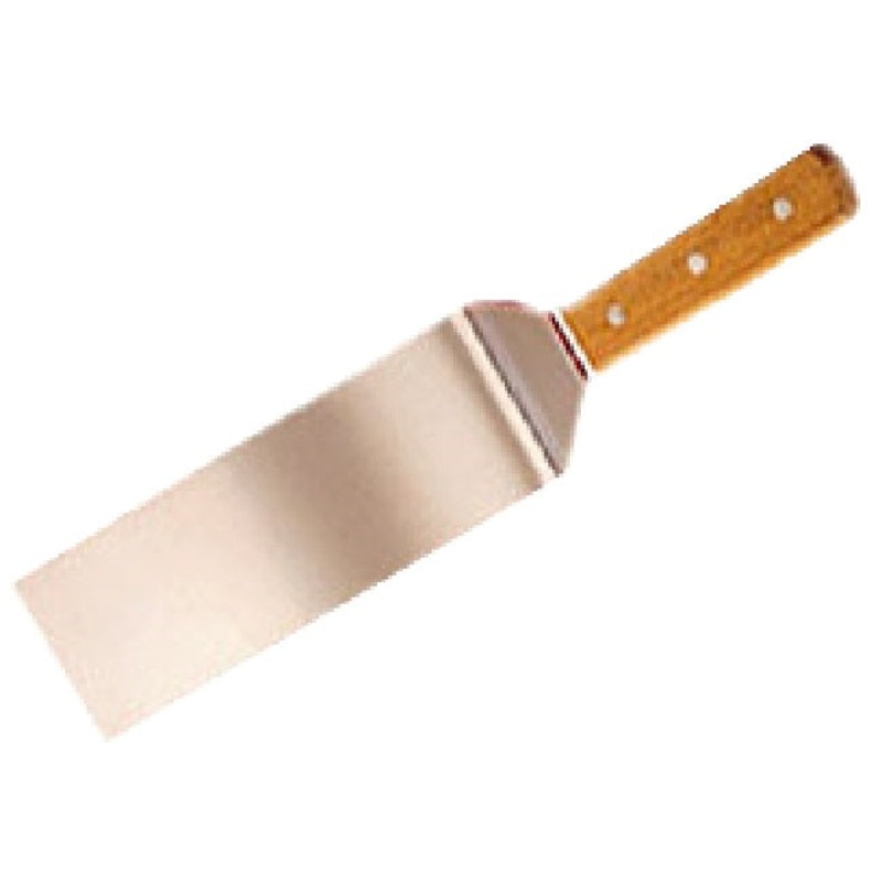 American Metalcraft LT14ST Stainless Steel Solid Turner with 8"L x 3"W Straight Blade and Wood Handle 14" OAL