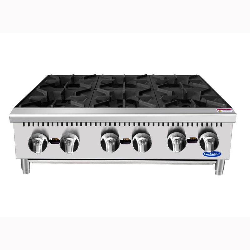 Atosa ACHP-6 CookRite Countertop Natural Gas Hotplate w/ 6 Burners 36" - 192,000 BTU