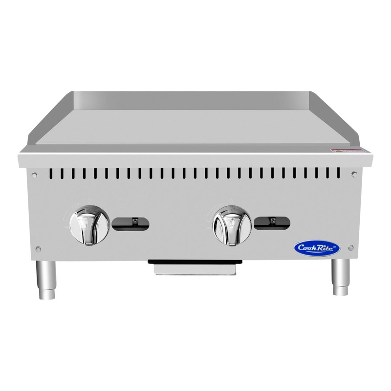 Atosa ATMG-24 CookRite Countertop Heavy Duty Gas Griddle w/ 2 Burners, Steel Plate & Manual Control - 60,000 BTU