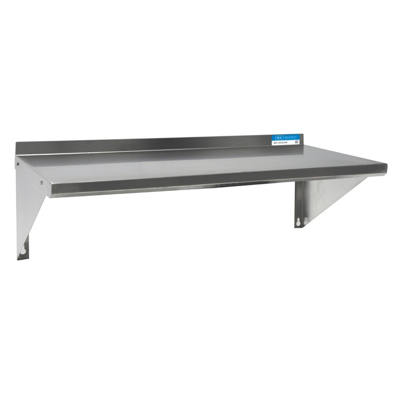 BK Resources BKWSE-1224 Economy Stainless Steel Wall Mounted Shelf 24" x 12"