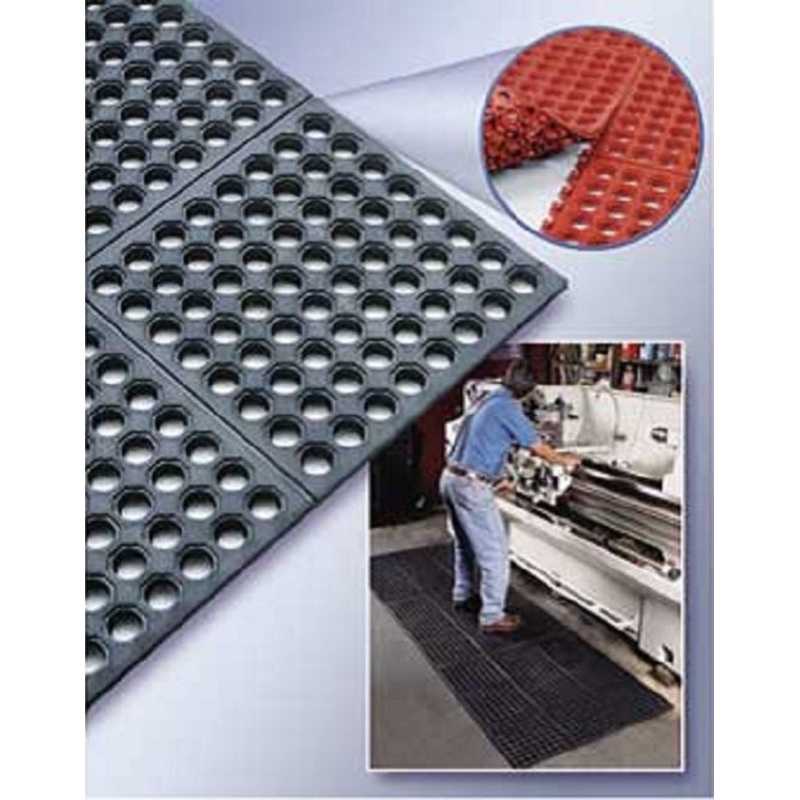 Cactus Mat 2523-C VIP Prima Interlock Anti-Fatigue Floor Mat 3' x 3' x 1/2" - Black