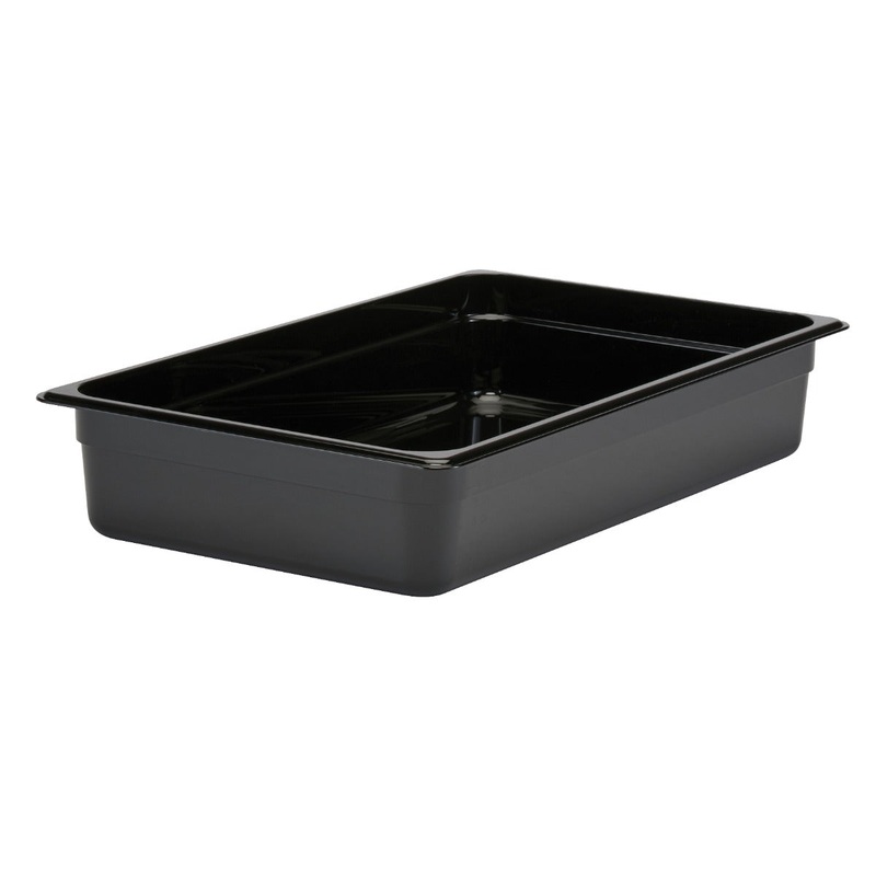 Cambro 14CW110 Camwear Polycarbonate Food Pan - (1/1) Full Size, 4" Deep - Black