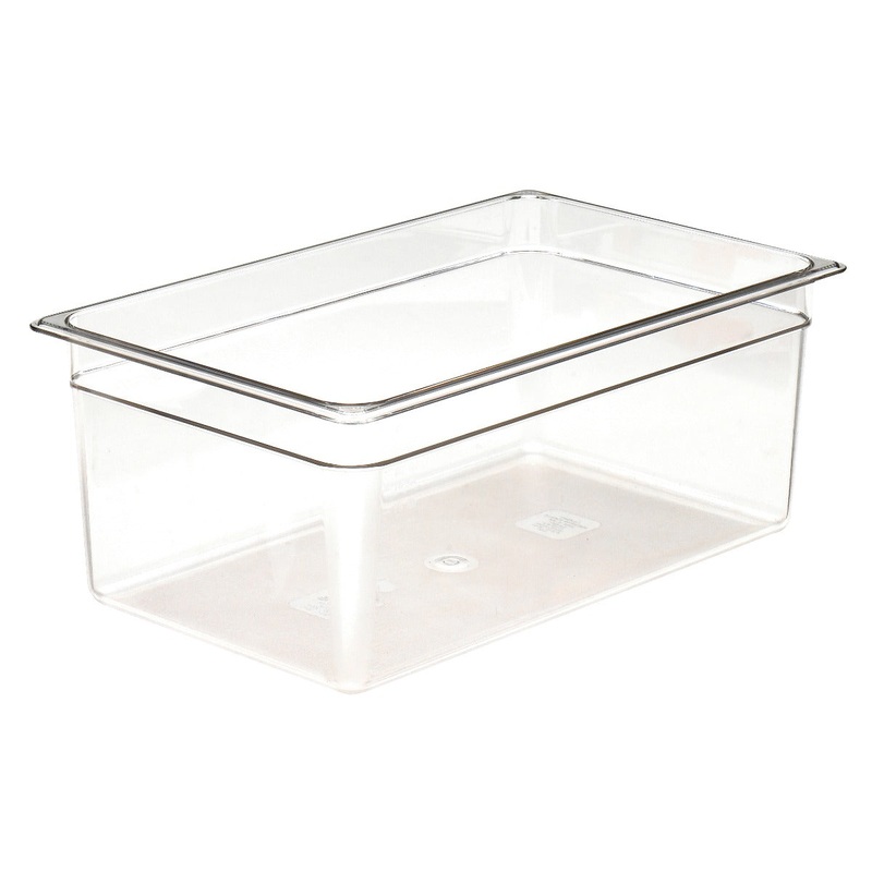 Cambro 18CW135 Camwear Polycarbonate Food Pan - (1/1) Full Size, 8" Deep - Clear