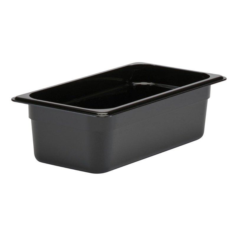 Cambro 34CW110 Camwear Polycarbonate Food Pan - 1/3 Size, 4" Deep - Black