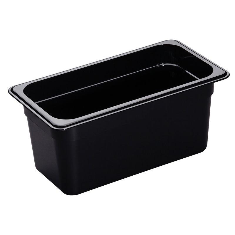 Cambro 36HP110  H-Pan Plastic High Heat Food Pan - 1/3 Siz,e 6" Deep - Black