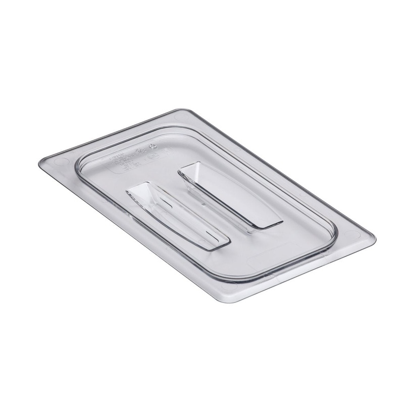 Cambro 40CWCH135 Camwear Polycarbonate Food Pan Cover with Handle - 1/4 size - Clear