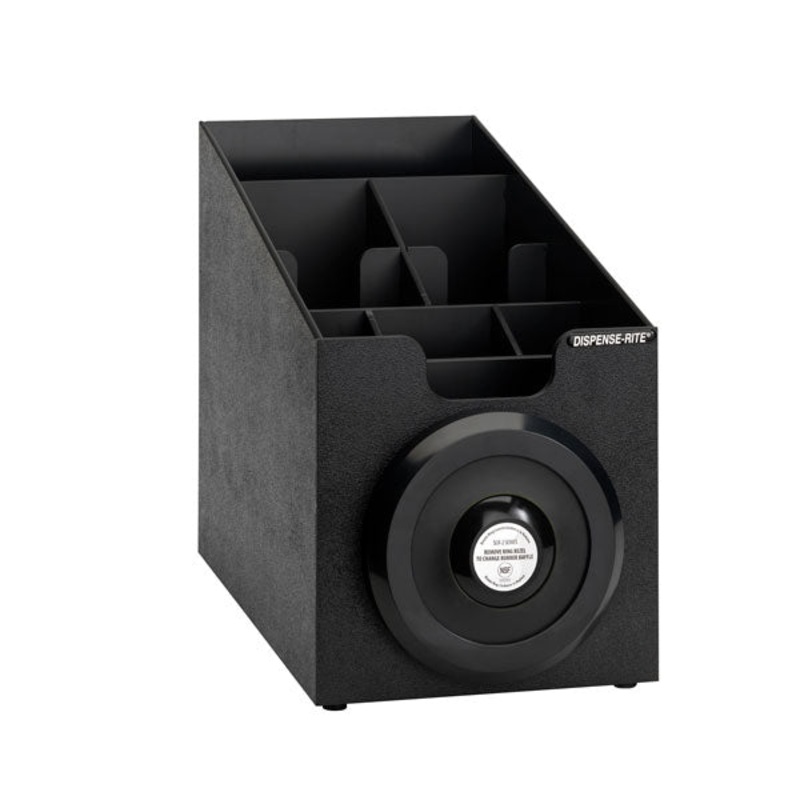 Dispense-Rite SLR-SCL-1BT Countertop Cup, Lid, Straw & Condiment Organizer - Black