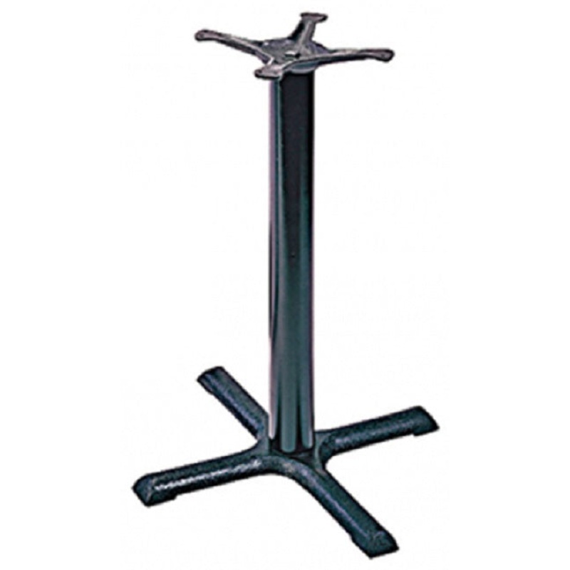 G&A Commercial Seating B2222 B Series Cast Iron Dining Height 4-Prong Spider Table Base with 22" x 22" Spread and 3" dia. Column - Black