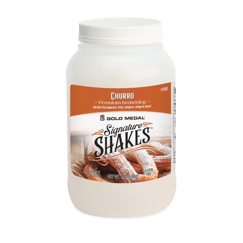Gold Medal 2480 Signature Shakes Seasoning Shake-On Flavor - 4 lb. Jar - Churro